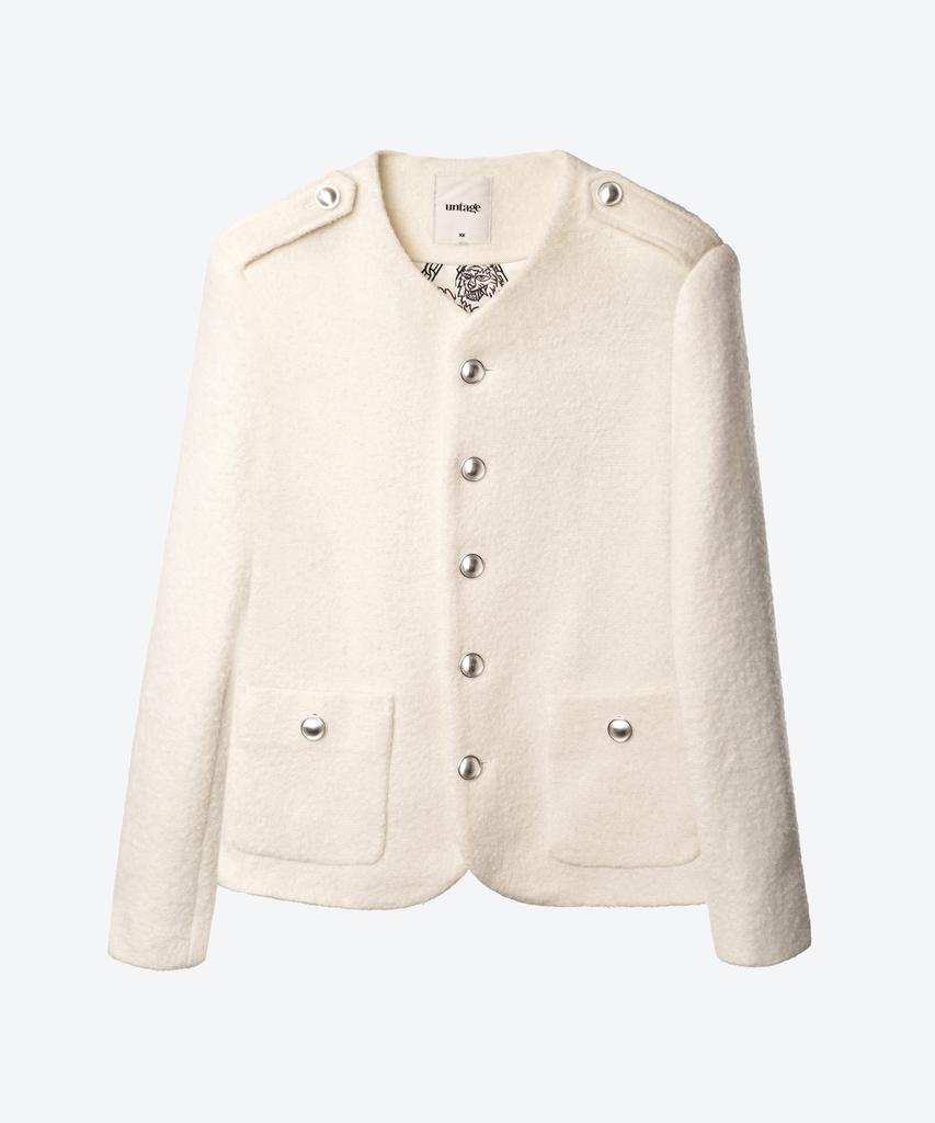 Untage Wool Boucle Tweed Jacket [White(Man)]_Uto-Fb15
