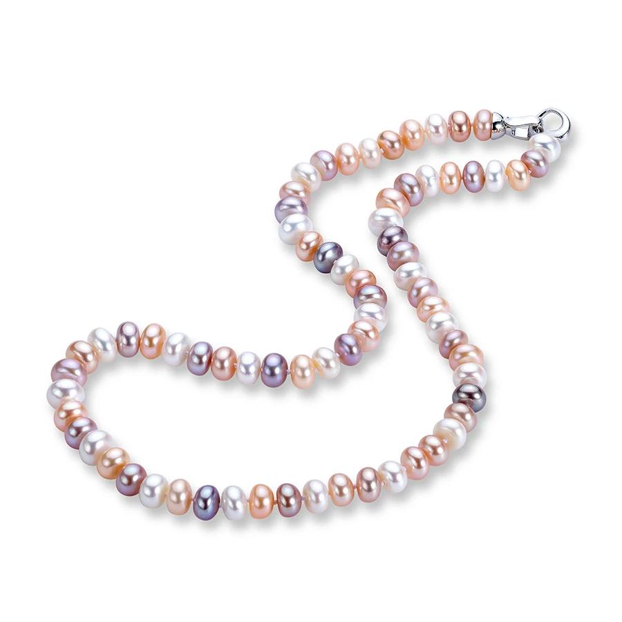 Hengsheng 100% Natural Freshwater Pearl Necklaces for Women High Luster 925 Sterling Silver Real Pearl Necklaces Jewelry Gift 7-8mm&40cm