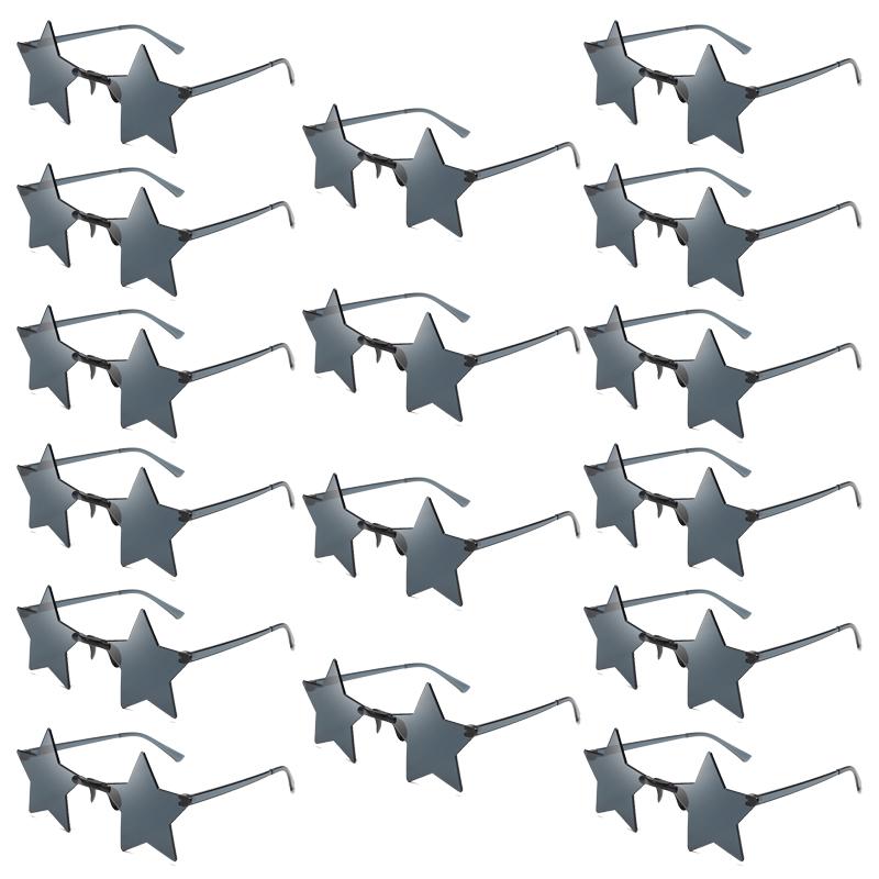 12/16 Pack Rimless Star Shaped Sunglasses New Fashion Candy Color Set Shades Women's Trendy Cute Party Props Sun Glasses
