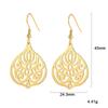 Filigree Dangle Drop Earrings Bohemian Stainless Steel Black Gold Hollow Vintage Pendant Earrings for Woman Gifts