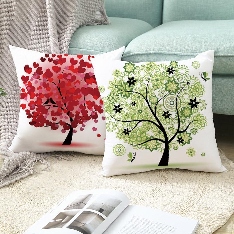 Colorful Tree Printing Decorative Pillowcase Colorful Tree Pillow Case Polyester Tree Pattern Pillow Cover Kussensloop Zt287