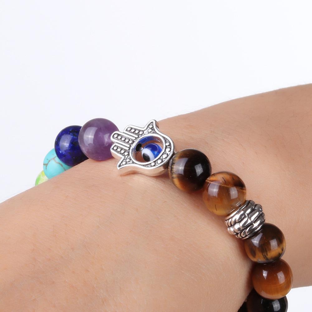 Unisex Hand Eye Pendant Decoration Colorful Beaded Bracelet Chic Hand Wear
