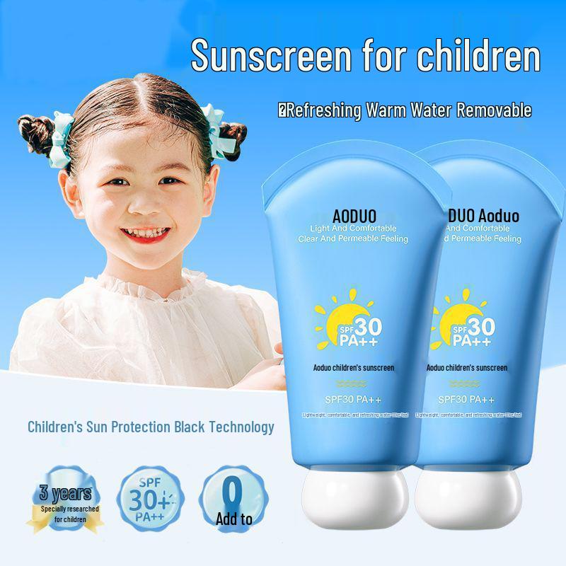 Children's SPF40+ Physical Sunscreen: High Protection, Anti-Tanning, Safe for Infants Aged 1 and Up, Full Body Use.