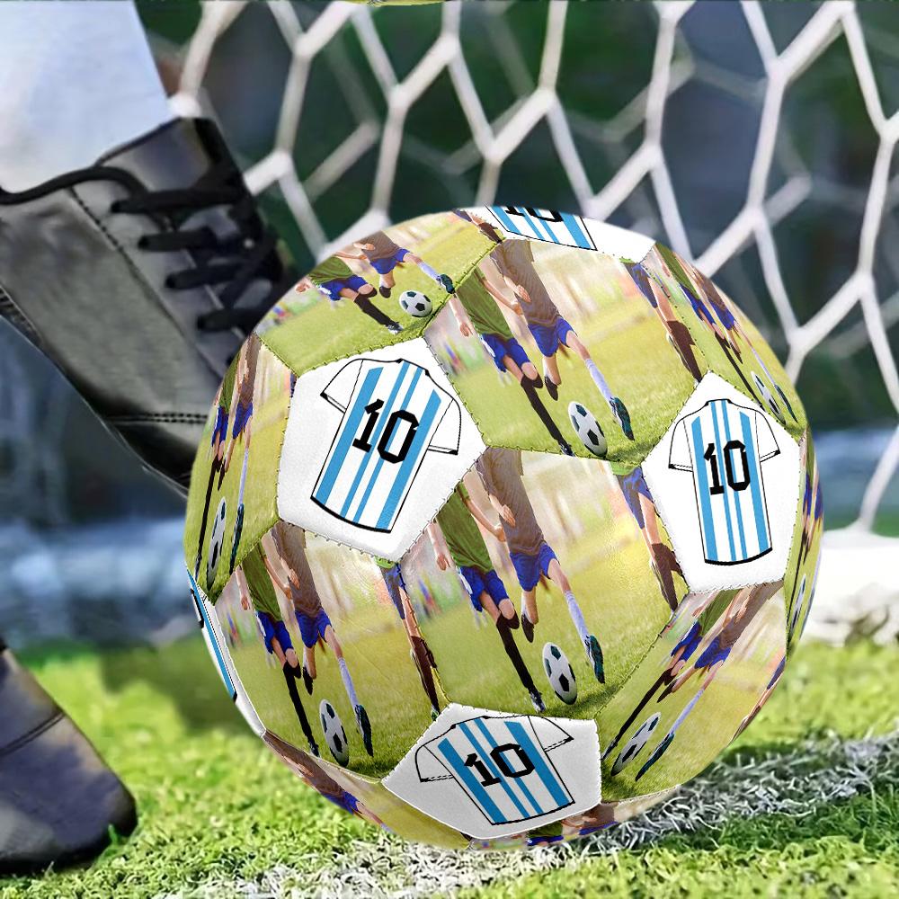 Soccer Players Action. Customize photos Size 5 Soccer Ball Machine-Stitched Indoor/Outdoor Training and Matches Customize Exclusive Personalized Name