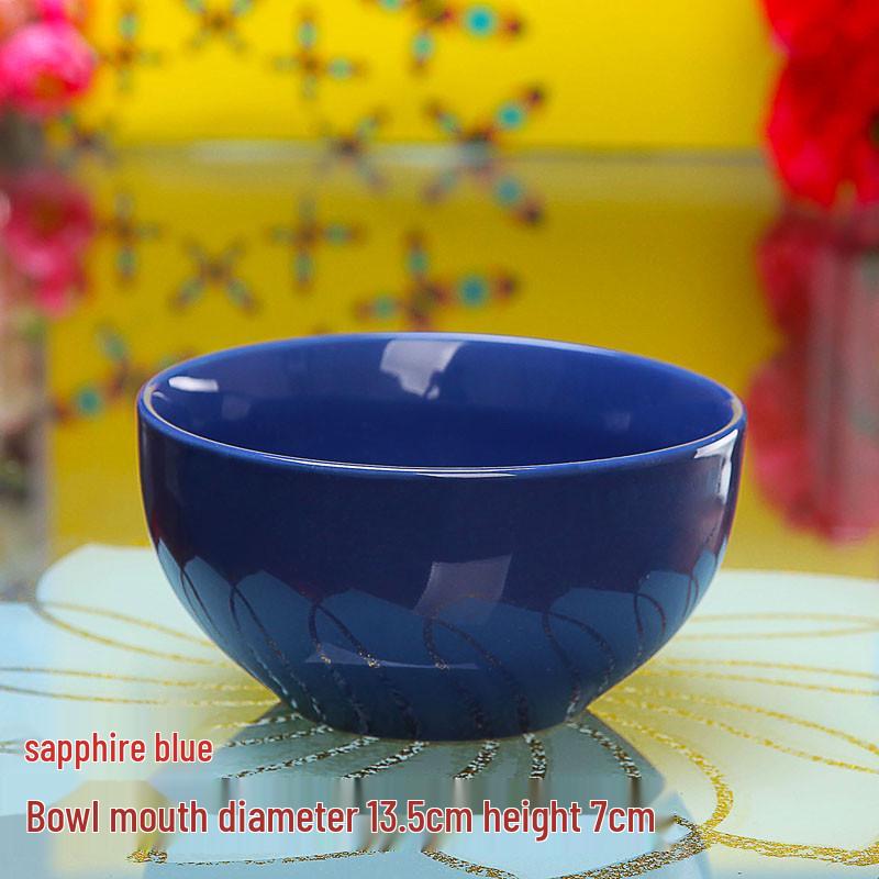 Colorful Large Ceramic Children's Bowl - Creative Underglaze Design for Rice or Porridge