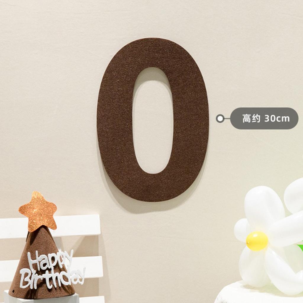 Brązowy Filcowy Baner Znak Happy Birthday Boho 1. 2. Urodziny Dekoracja Szurek Sznurek Wisząca Flaga Numer Dekor Dziecko Baby Shower