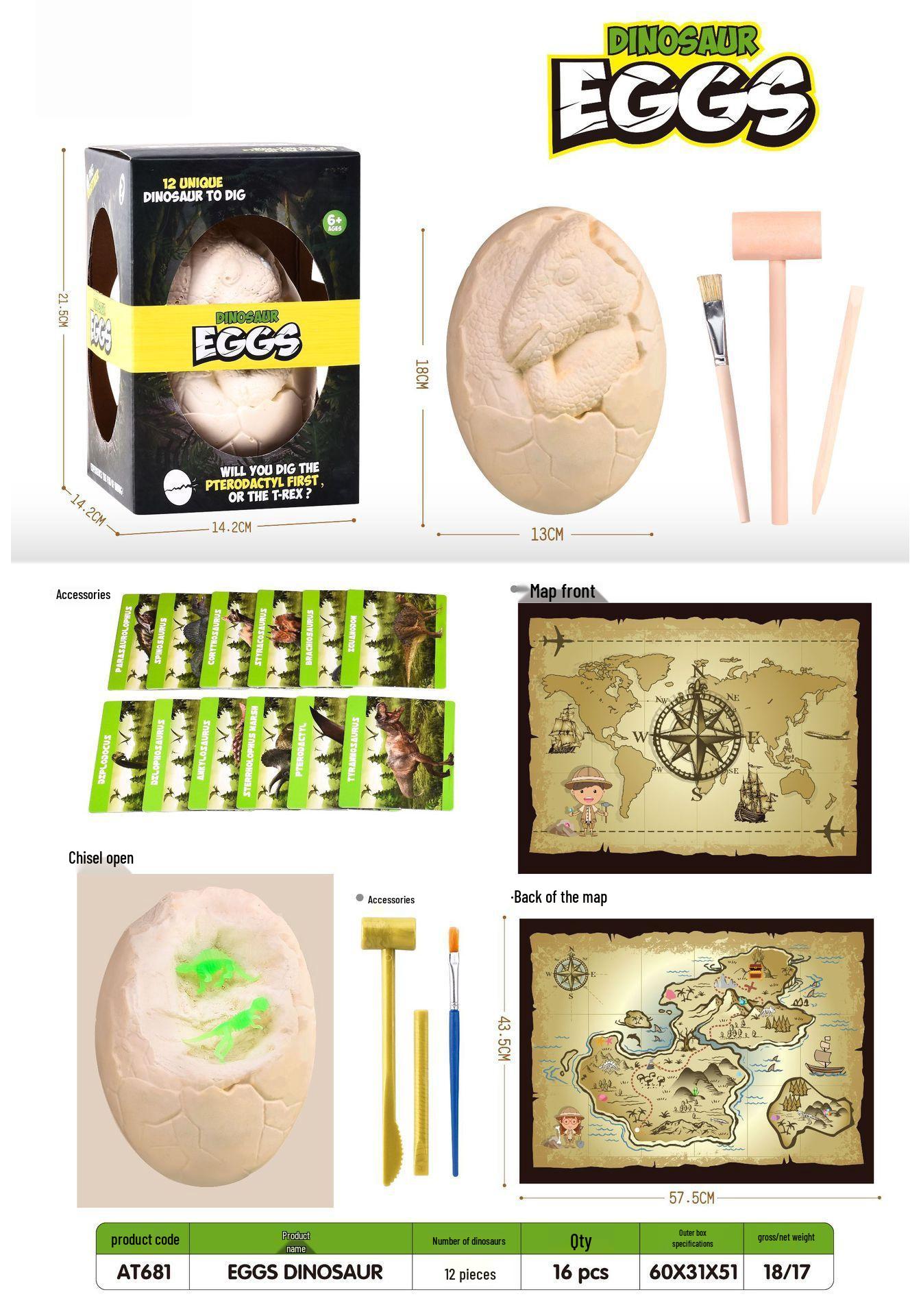 Luminous Dinosaur Egg Excavation Toy: Children s Archaeology Treasure Hunt