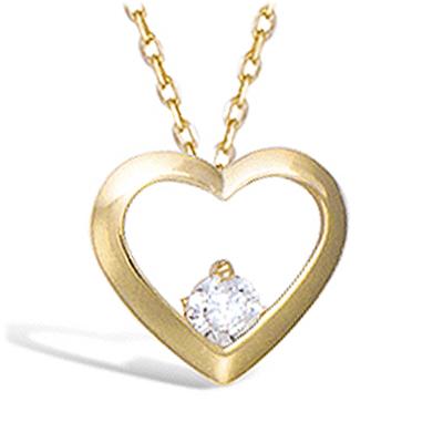 [L4590] - Gold-Plated Necklace 'Love' White Gold - 13x12 Mm