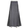 Women's Retro College Style Color Contrast Patchwork Check Low Waist Slimming All Matching Simple Skirt