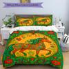 3PCs Horse Artwork Design Cover Set, Breathable Fabric, Machine Washable (1 Duvet Cover + 2 Pillowcases) (Without Quilt) yy250911121