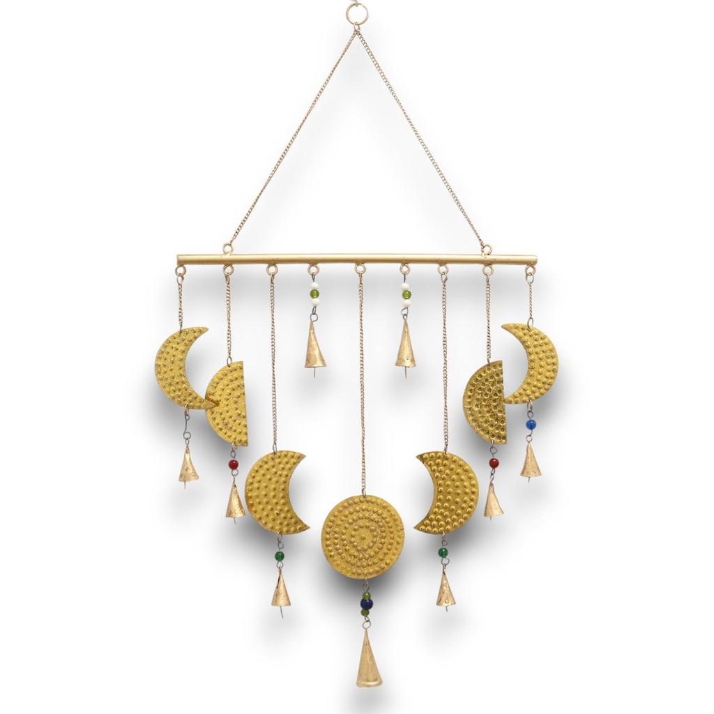 Brass Moon Phase Wind Chimes Indian Handcrafted