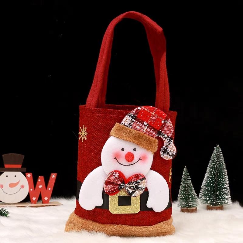 Christmas Tote Gift Bags Christmas Eve Bag with Apples Gift Bags Candy Bags Cloth Bags Decoration Christmas Decoration