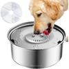 Dog Water Bowl, 3L Large No Spill Dog Bowls, Stainless Steel Water Bowl Dispenser Spilling Proof for Dogs, 101 Oz Non-Skid Pet Water Feeder,Slow