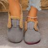 Fashion New Winter Women's Shoes Plush Fashion Retro Bean Shoes Cotton Women's Square Toe Elastic Band Comfortable Flat Ankle Boots