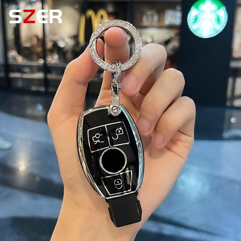

TPU Car Key Case Cover Shell Accessories for Mercedes Benz A B C E GL S GLA GLK CLS Class AMG W204 W205 W212 W463 W176 Keychain
