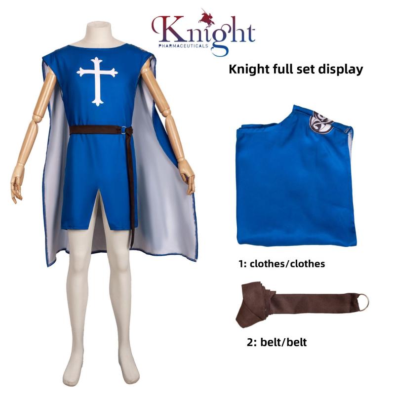 

Medieval Temporary Crusader Knight Costume Cosplay Acgn Exhibition Costumes XS синій