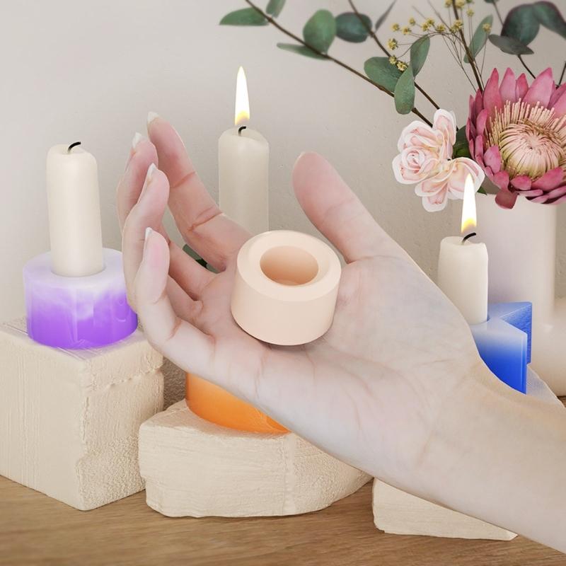 Round Heart Star Candle Holder Mold Epoxy Resin Mold Table Ornament Mould