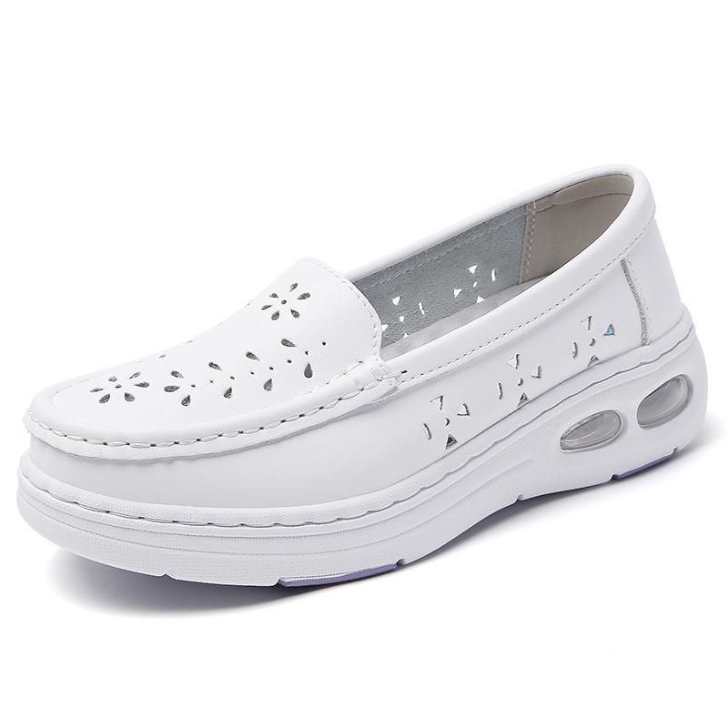 Nurse Shoes Women's Summer Leather Thick-soled Soft-soled Breathable Work Medical Shoes Spot
