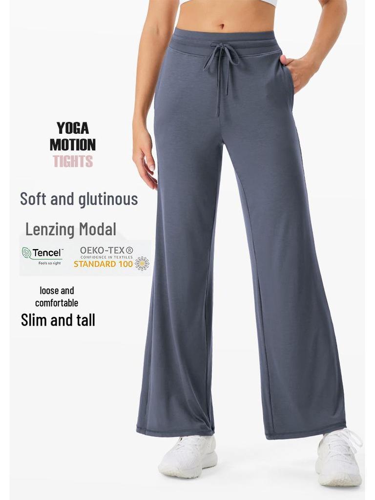 Damen High-Waist Schnelltrocknend Weitbein Yogahose für Fitness & Tanz