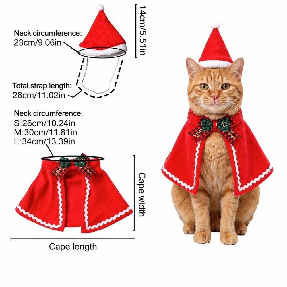 Lace Trim Pet Christmas Costume Soft Fabric Cat Xmas Clothes Home Holiday Decor