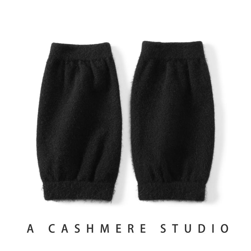 

Женские кашемировые наколенники, кашемир Qinghe, 100% кашемир, осенние и зимние кашемировые наколенники, чехлы на ноги, теплые, модные, чёрный