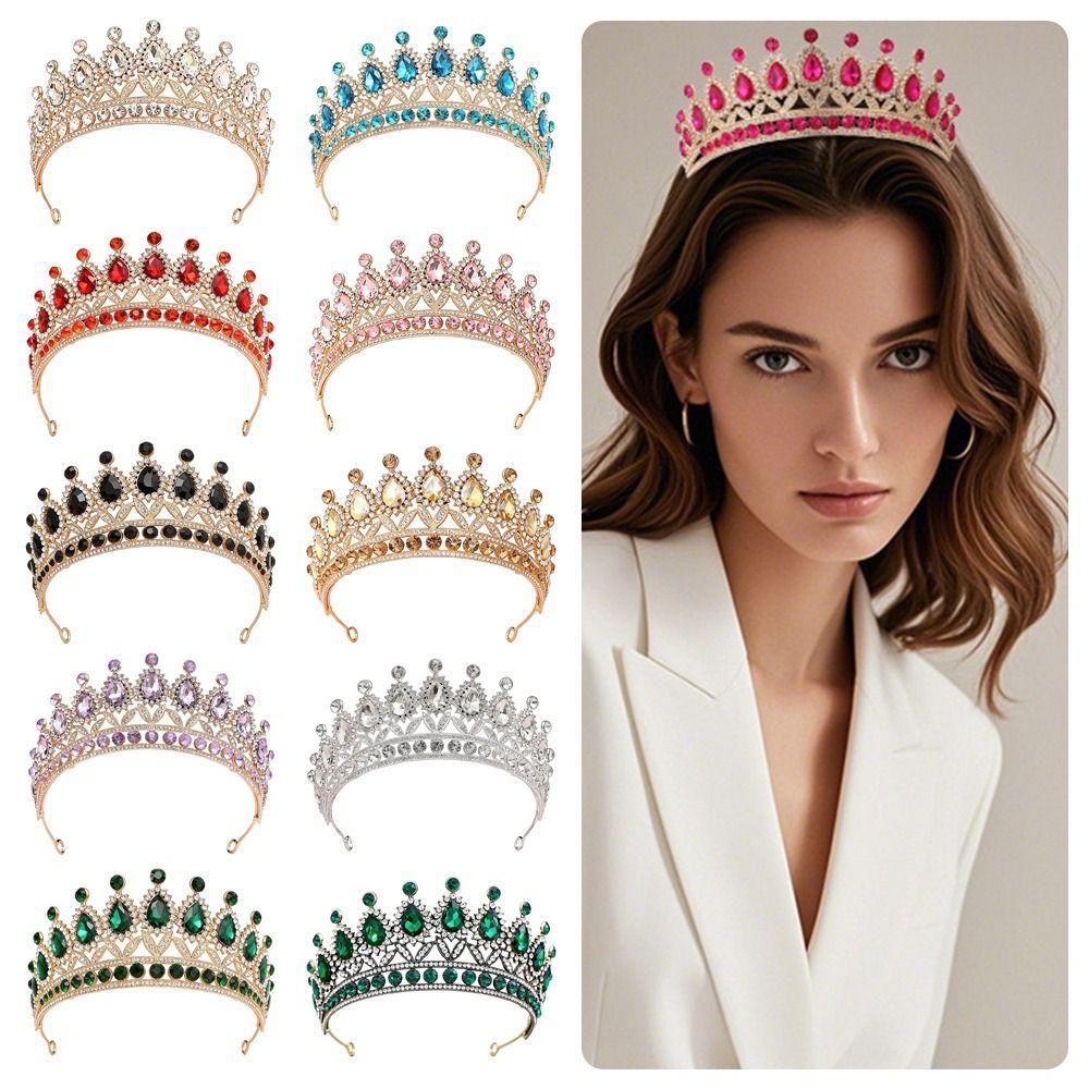 Luxury Elegant Crystal Bridal Tiara Metal Wedding Hair Tiara Princess Crown  Birthday Celebration