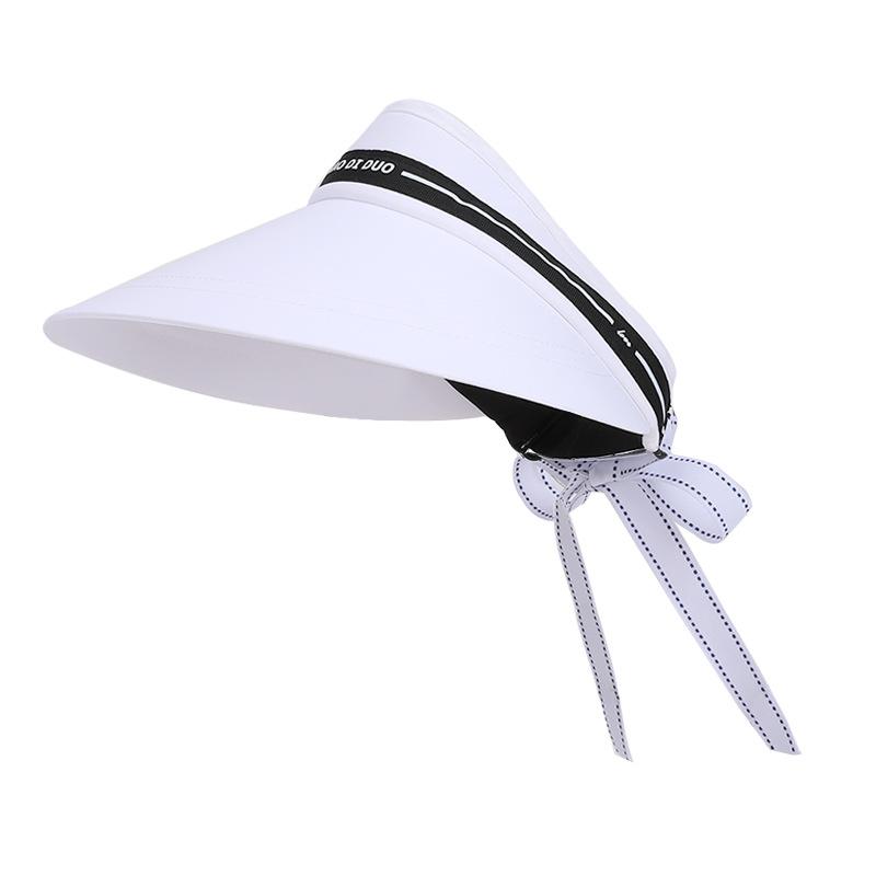 Summer Sunscreen Hat Women's Versatile Fashion Big Brim Empty Top Hat Outdoor Travel Beautiful Streamer Sun Hat