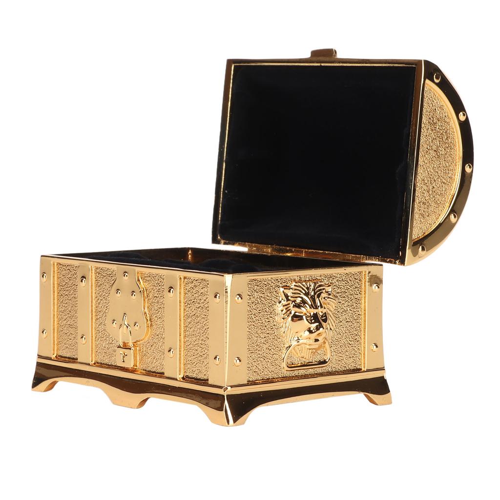 Vintage Jewelry Box Gold Color Retro Style Zinc Alloy Scratch Proof Small Jewelry Box for Rings Earrings Necklace S