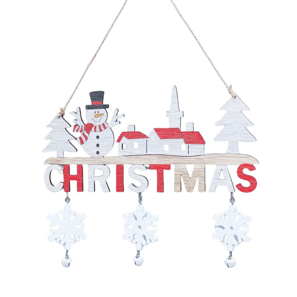 Wooden Santa Claus Elk Snowman Christmas Hanging Pendants Christmas Hanging Ornaments Christmas Decorations for Home Door