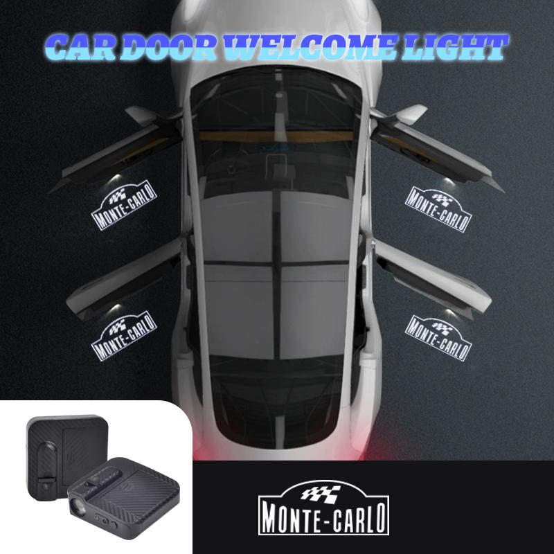 lkdxh8 1/2PCS Monte Carlo Car Logo Wireless Courtesy Car Door Projector LED Courtesy Lamp For Skoda Kamiq Superb Scala Octavia Rapid