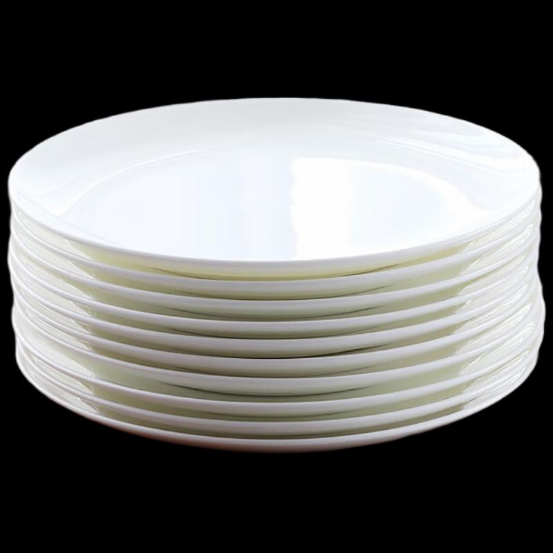 Yuxia 8-inch Bone China Shallow Dinner Plates (Set of 10)