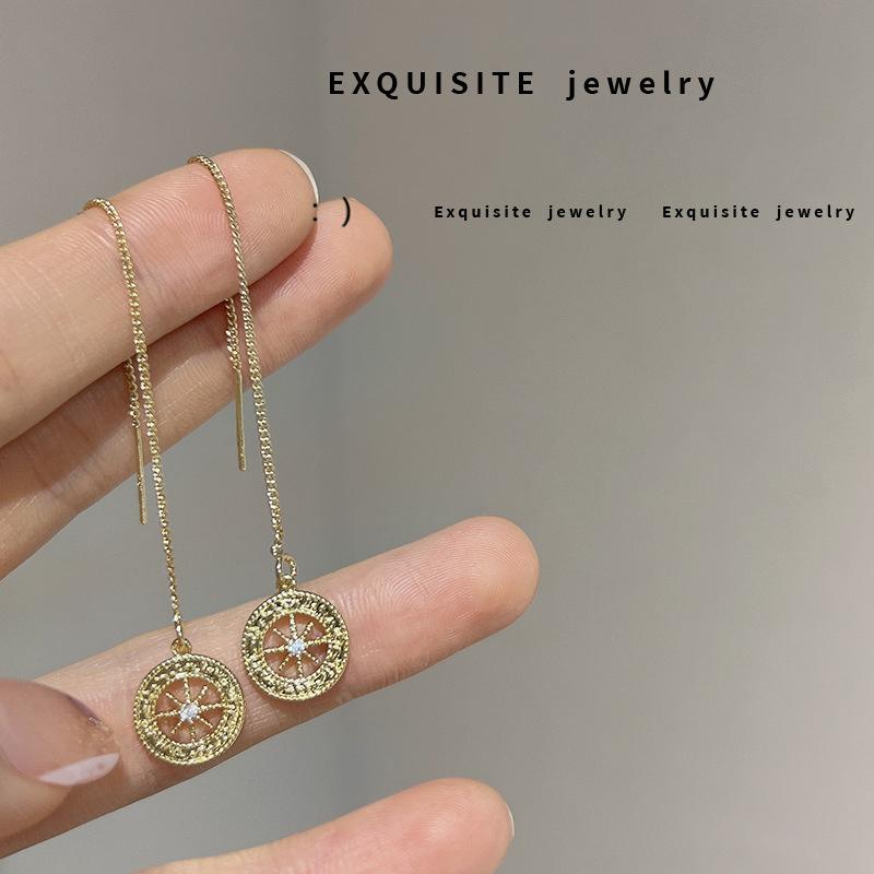 

Длинные серьги с кисточкой и цирконием, модные женские темпераментные серьги с геометрическим рисунком для девочек, ювелирные изделия, подарки на вечеринку 2