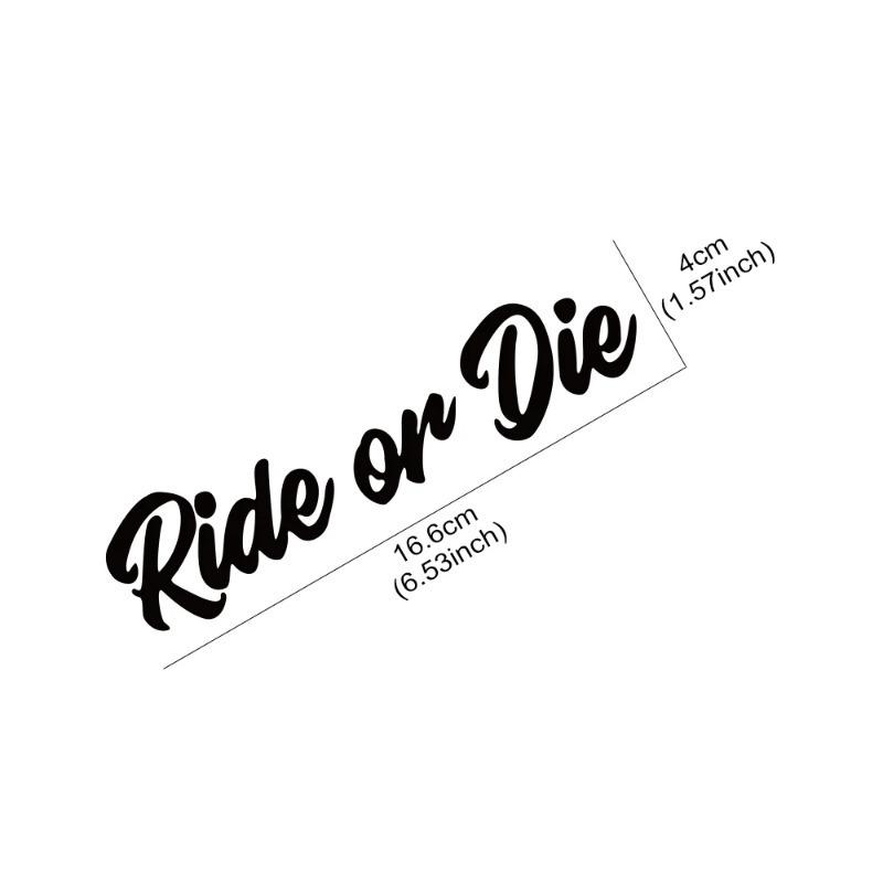 16.6x4cm Car Sticker Ride or Die Reflective Window Vinyl Film Decals for Truck Motorcycle Vans Pickup Decoration Accessories