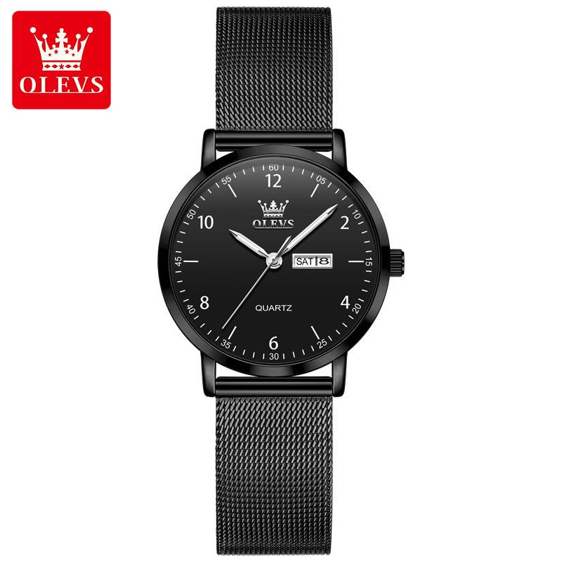 Женские кварцевые часы Oulishi с сетчатым ремешком - Тонкий, простой дизайн для студентов
