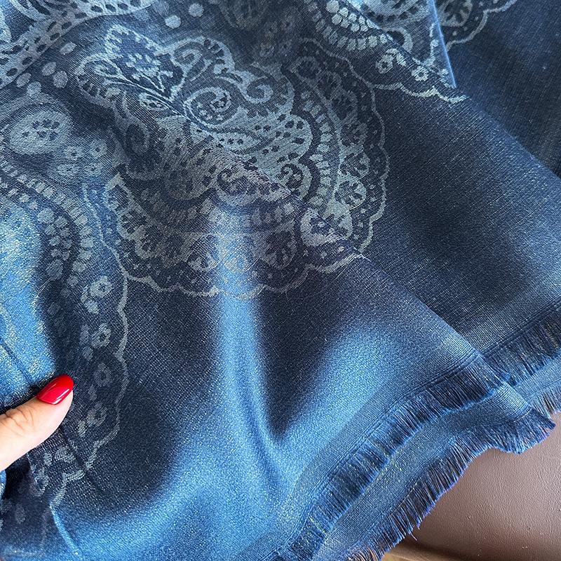 Bohemia Long Jacquard Pashmina Hijab Scarf Cashmere Shawl for Women Luxury Brand Muslim Foulard Soft Turban Bandana Headband