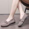 Spring and Summer New One-pedal Flat Shoes Women's Flying Weaving Breathable Middle-aged and Elderly Soft Sole PU Sole