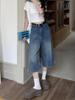 Amerikanische Retro-Jeans Vintage Y2k Baggy Jorts Damen Sommer Hohe Taille Koreanische Streetwear Knielange Jeans mit weitem Bein Harajuku Casual Denim Shorts