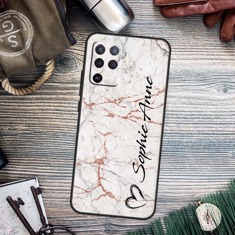PERSONALIZED CUSTOM MARBLE INITIAL NAME Case For OPPO A78 A98 A58 A15 A17 A77 A5 A9 A53 A96 A76 A16 A54 A74 A94 A52 A72 A79 A57S