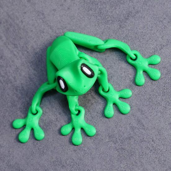 Movable Joints Frog Fridge Magnet 3D Printed Frog Fidget Toy Articulated Animal Model Figurine Magnetic Refrigerator Frog Decoration Ornament