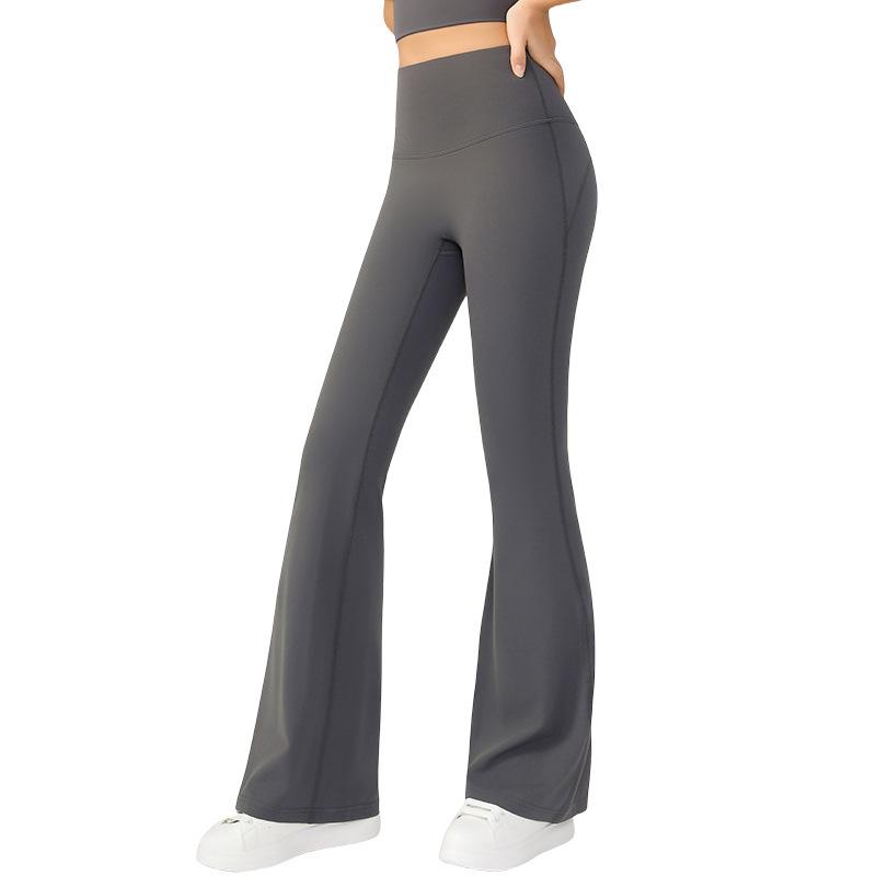 Women's High Waist Hip-Lifting Flare Yoga Pants - Professional Nude Feel, No T, Micro Flare Design for Fitness and Sports.