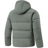 Li Ning Fitness Series Solid Color Zipper Hooded Comfortable Breathable Short Down Jacket Men Jacket Gray-Green AYMT239-8