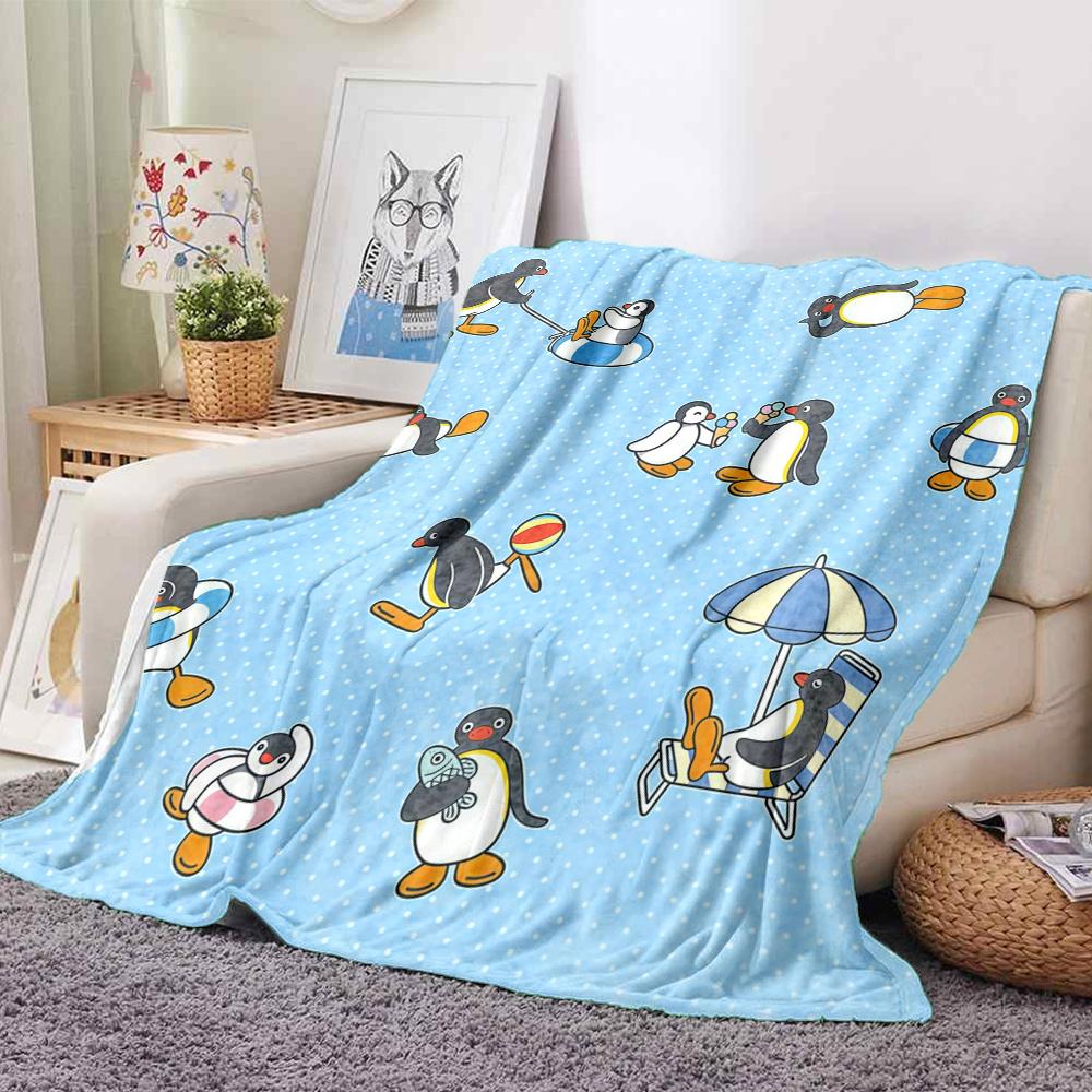 Pingu Flannel Blanket, High quality Comfortable for All Seasons, Home Decor, Warmth and Comfort