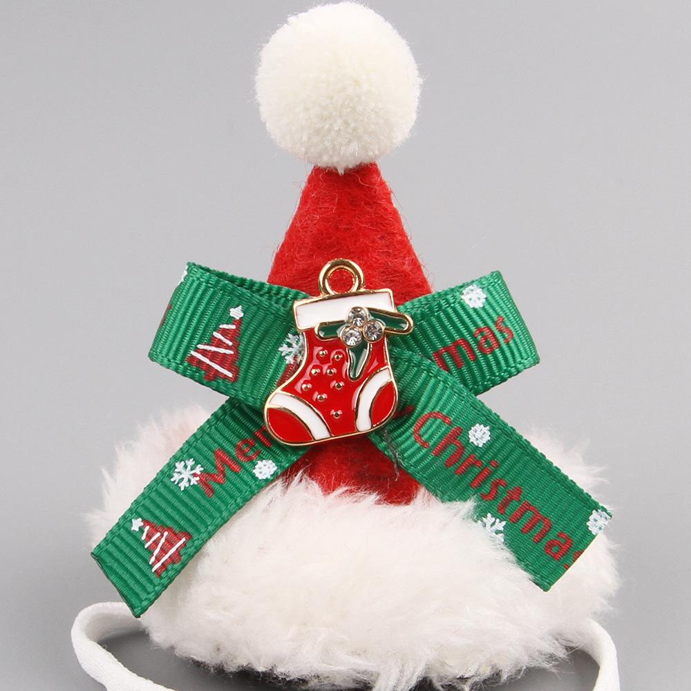 Pet Christmas Hat Comfortable Colored Pet Funny Photo Ornament Cat Christmas Hat