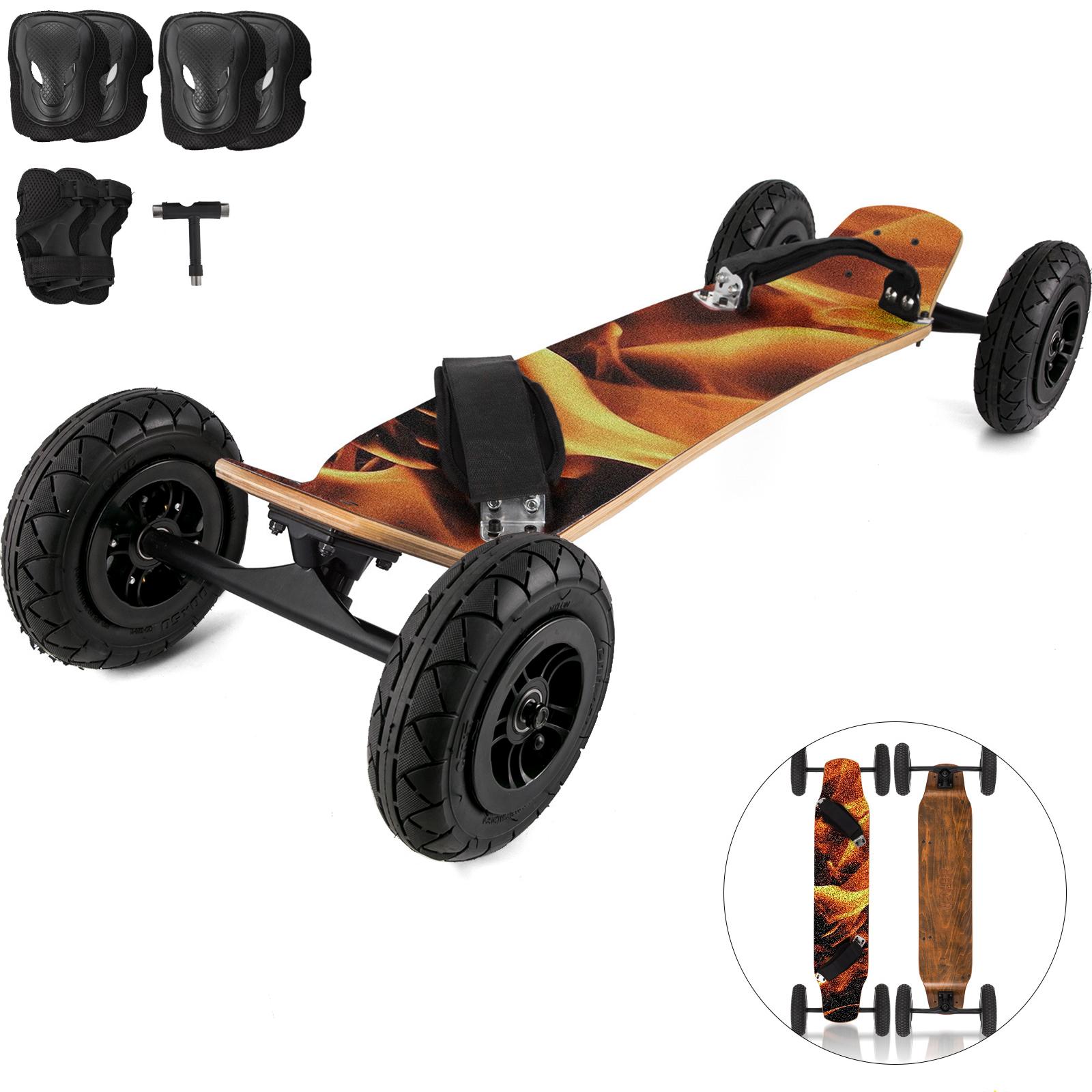 

VEVOR Mountainboard 37-дюймовый скейтборд для беговых лыж, вездеходный лонгборд с амортизатором 95А, горный скейтборд с колесами