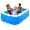 Rectangular Inflatable Garden Pool Large for Children and Adults 170x115x47 Cm