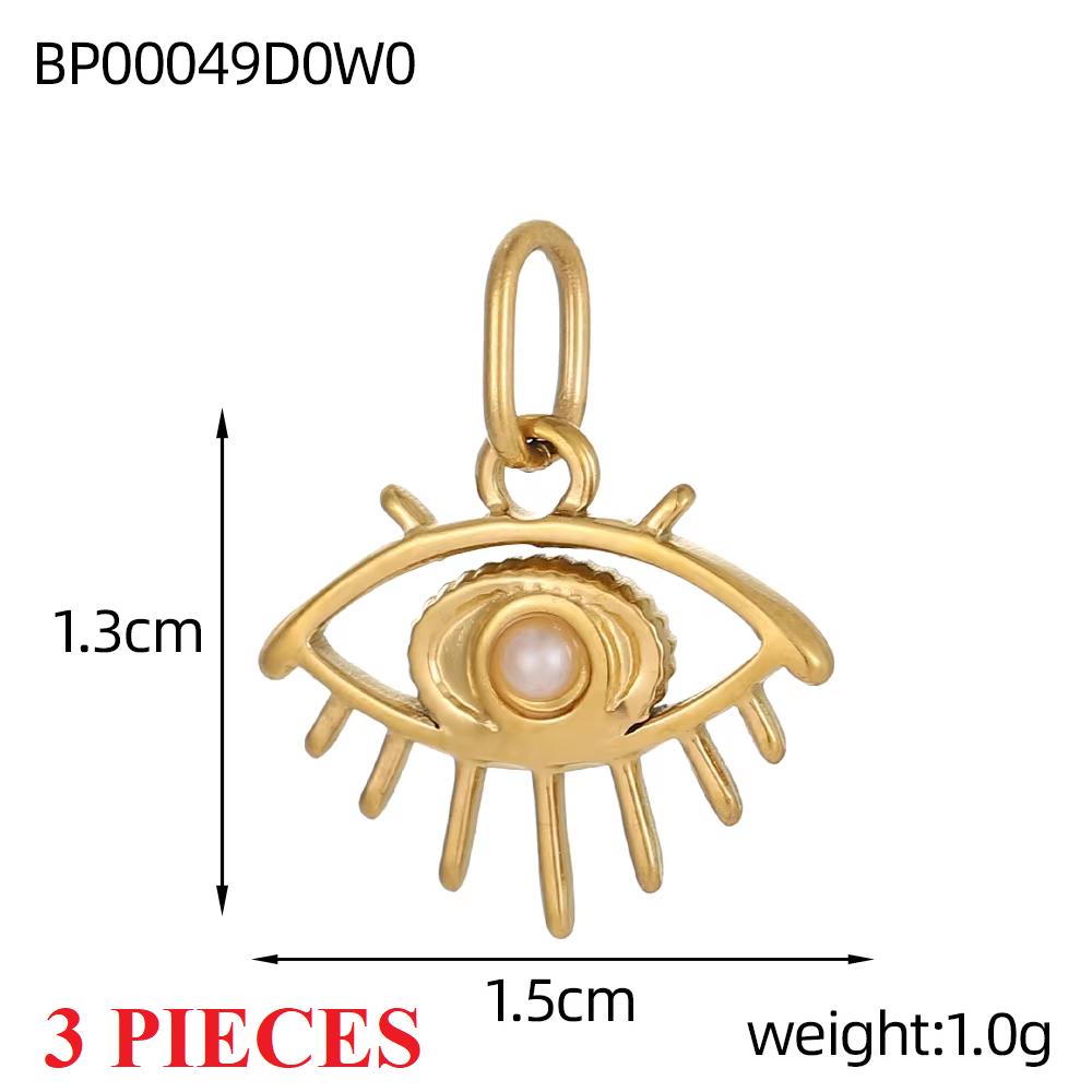 3PCS/LOT CARLIDANA Vintage Luxury Stainless Steel Natural Stone Star Eye Sunflower Pendants Charms for DIY Jewelry