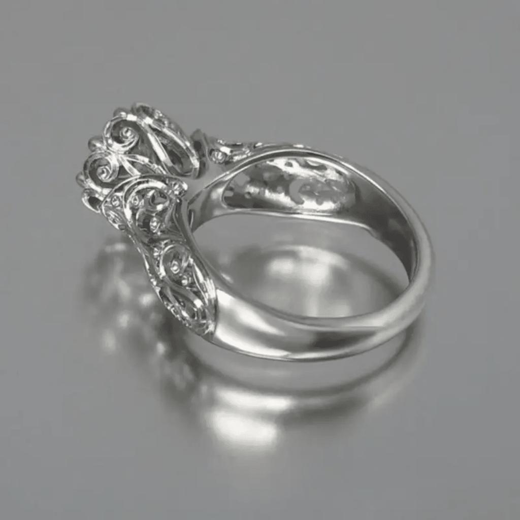 1pc Women's Retro Synthetic Zircon Ring, Exquisite Floral Design Ring, Suitable for Wearing, Holiday Gift Giving