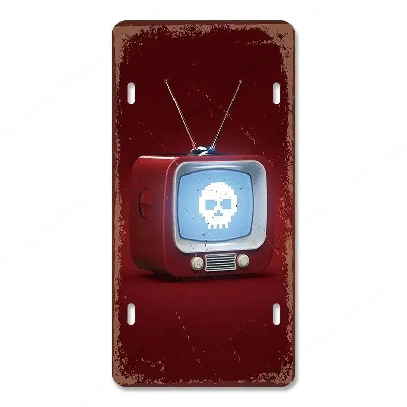Vintage Video Game License Plate Metal Sign Playstation Gamer Metal Tin Poster For Boys Play Room Workshop Home Wall Art Decor