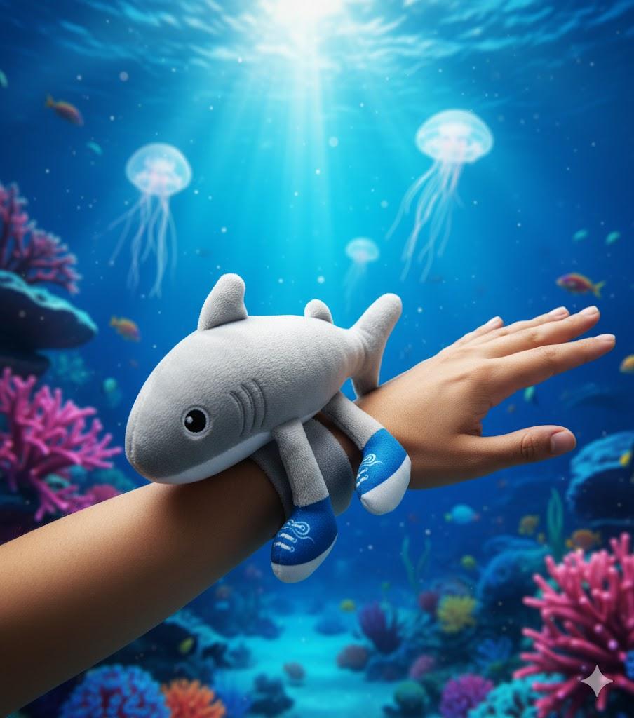

Bracelet on the hand Shark Tralalelo Tralala Tralalero Tralala Italian Brainrot Italian brainrot toy for children soft toy 11*20 cm 11 сірий колір