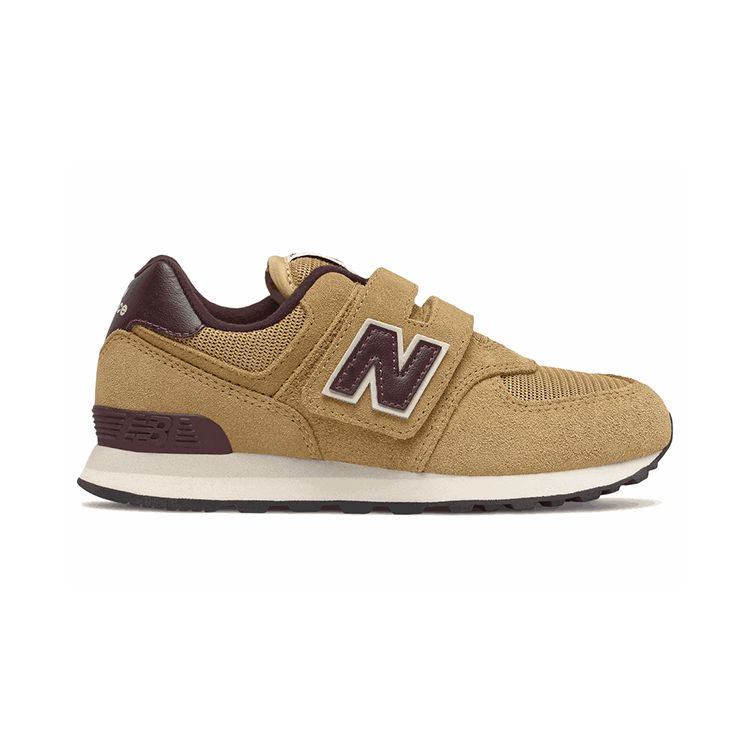 New Balance Shock Absorbing Durable Low Top Kids Running Shoes Kids Running Shoes Brown Yellow PV574BF1